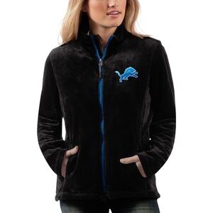 Detroit Lions NFL Women’s Black Goal Line Fleece Jacket by Carl Banks Medium